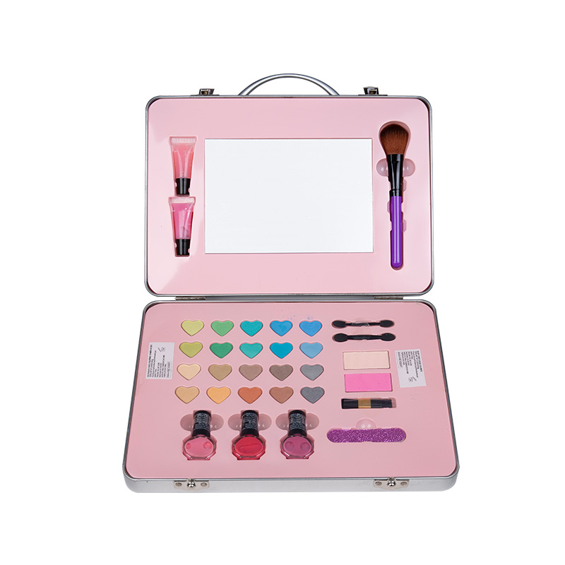 Juego de maquillaje infantil en caja de cosmética ecológica, Juego de maquillaje todo en uno para niñas