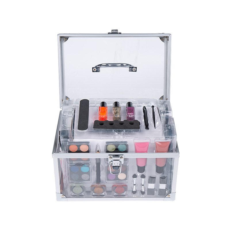 Todo en una caja de cosméticos, Caja cosmética para paleta de maquillaje sombra de ojos brillo de labios rubor esmalte de uñas